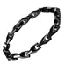 Classy Men's Solid Heavy Wheat Tungsten Carbide Bracelet - 3 Sided Links (Black)