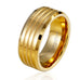 Striped Gold  9 mm Solid Tungsten Wedding Engagement Band Ring for Men
