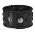 Men's Arrow Patterning Black Genuine Leather Cuff Bangle Bracelet (adjustable 8.3 inches,  1.6 inches width)