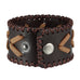 Men's Arrow Patterning Brown Genuine Leather Cuff Bracelet (8.3",  1.6" width)