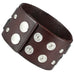 Men's X Brown Genuine Leather Cuff Bangle Bracelet Perfect Statement Piece (adjustable 8.66 inches,  1.6 inches width)
