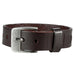 Men's Genuine Leather Cuff Bangle Bracelet Classic Urban Style (Brown,  Silver,  6.3-8.25 inches)