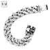 Unique 9 Inches Men's Stainless Steel Silver Skull Head Link Chain Bracelet