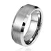Solid Tungsten Silver  Wedding Engagement Ring Band for Men
