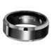 Solid Tungsten Men's Black Ring Band for Wedding or Engagement