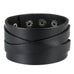 Men's X Black Genuine Leather Cuff Bangle Bracelet Perfect Statement Piece (adjustable 8.66 inches,  1.6 inches width