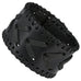 Men's Arrow Patterning Black Genuine Leather Cuff Bangle Bracelet (adjustable 8.3 inches,  1.6 inches width)