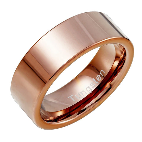 Plain Solid Tungsten Metal Bronze Engagement Wedding 8 mm Ring Band for Men