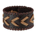 Men's Arrow Patterning Brown Genuine Leather Cuff Bracelet (8.3",  1.6" width)