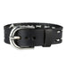 Men's Black & White Genuine Leather Cuff Bangle Bracelet Classic Style Accessory (Adjustable 6.3-8.25 inches)