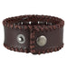 Men's Brown Genuine Leather Cuff Bangle Bracelet Weave Design (8.25",  1.2" width)