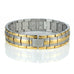 Men's Titanium Bracelet 8.66 inch Durable & Comfortable (Gold & Silver Tone)