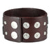 Men's X Brown Genuine Leather Cuff Bangle Bracelet Perfect Statement Piece (adjustable 8.66 inches,  1.6 inches width)