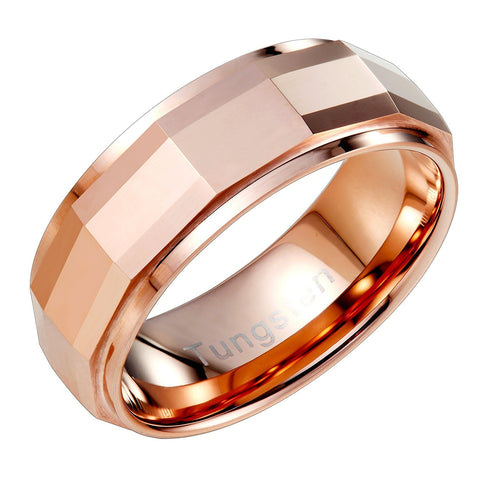 Stylish Solid Tungsten Matrix Bronze Metal Ring Wedding Engagement 8 mm Band for Men