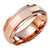Stylish Solid Tungsten Matrix Bronze Metal Ring Wedding Engagement 8 mm Band for Men