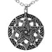 Double Pentacle Pentagram Stainless Steel Pendant Necklace 21-inch chain (Black,  Silver)