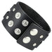 Men's X Black Genuine Leather Cuff Bangle Bracelet Perfect Statement Piece (adjustable 8.66 inches,  1.6 inches width
