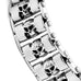 Stainless Steel Silver Tone Thick Skull Head 8.6 Inches Bracelet for Men