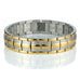 Men's Titanium Bracelet 8.66 inch Durable & Comfortable (Gold & Silver Tone)