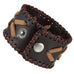 Men's Arrow Patterning Brown Genuine Leather Cuff Bracelet (8.3",  1.6" width)