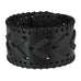 Men's Arrow Patterning Black Genuine Leather Cuff Bangle Bracelet (adjustable 8.3 inches,  1.6 inches width)