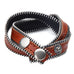 Zipper Style Brown Genuine Leather Wrap Cuff Bracelet for Men