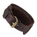 Classic Brown Genuine Leather Cuff Men's Bracelet Style (adjustable 7.3 to 9.25 inches)