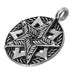 Double Pentacle Pentagram Stainless Steel Pendant Necklace 21-inch chain (Black,  Silver)