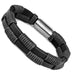Stylish Genuine Leather Bracelet for Men with Magnetic Stainless Steel Clasp 8.5 Inch