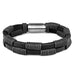 Stylish Genuine Leather Bracelet for Men with Magnetic Stainless Steel Clasp 8.5 Inch