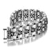 Stainless Steel Silver Tone Thick Skull Head 8.6 Inches Bracelet for Men