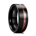Black Brushed Koa Wood Ring