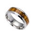 Silver Light Wood Inlay Ring