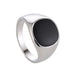 Elegant Silver & Black Signet Ring