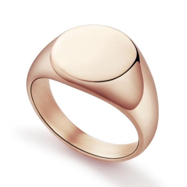 Rose Gold Polished Pinky Signet Ring