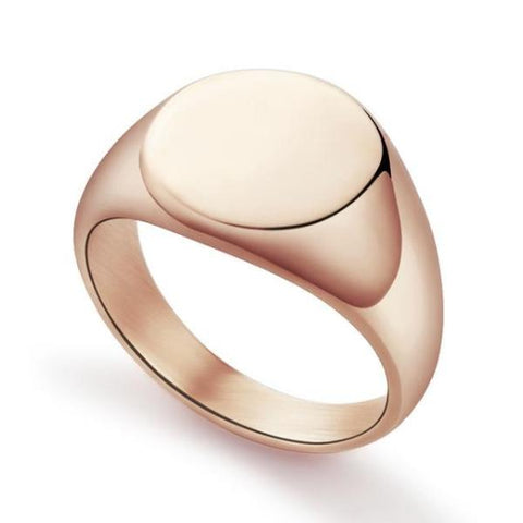 Rose Gold Polished Pinky Signet Ring