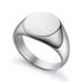 Round Silver Polished Pinky Signet Ring