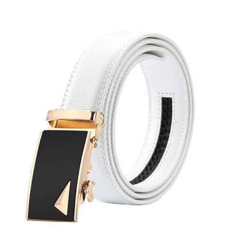 White & Gold Leather Suit Belt