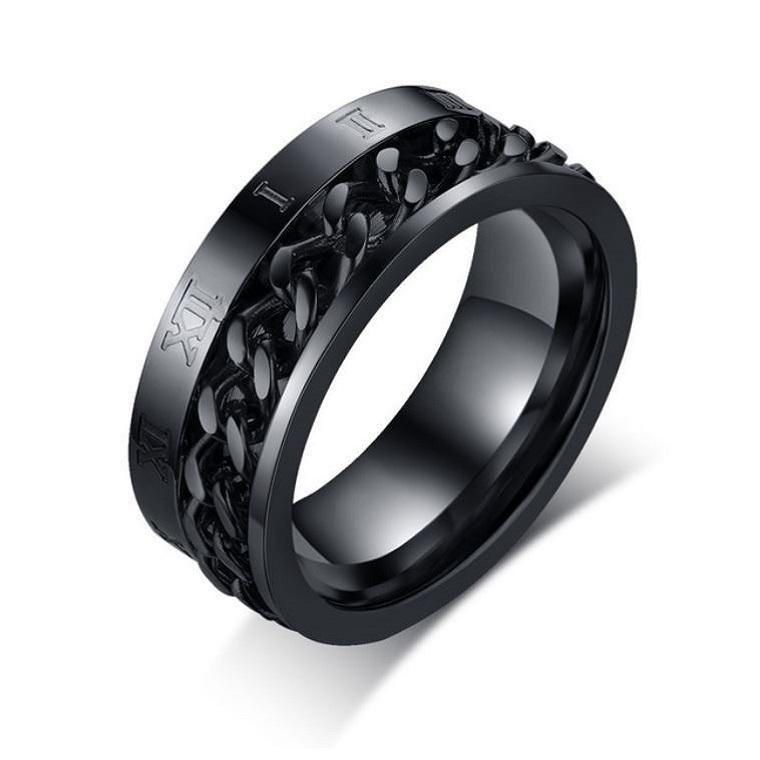 Shackle And Roman Numerals Ring