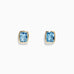 Effy 925 Sterling Silver & 18K Gold Blue Topaz Stud Earrings, 7.10 TCW