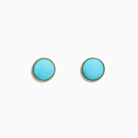 Effy 14K Yellow Gold Turquoise Stud Earrings, 1.10 TCW