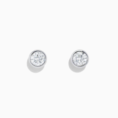Effy 14K White Gold Diamond Bezel Set Stud Earrings, 0.98 TCW