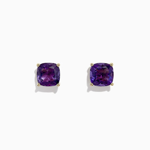 Effy 14K Yellow Gold Amethyst Stud Earrings, 4.25 TCW