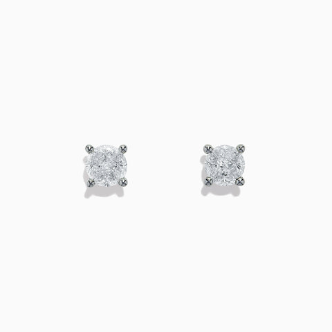 Effy Bouquet 14K White Gold Diamond Stud Earrings, 0.98 TCW