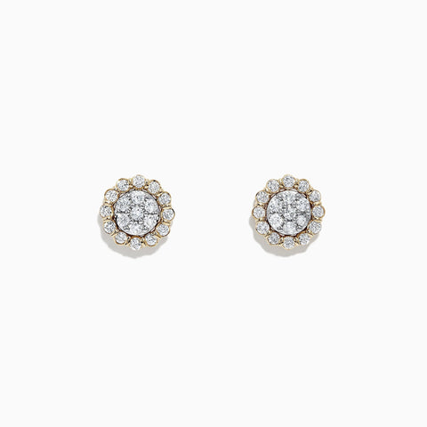 Effy D'Oro 14K Yellow Gold Diamond Stud Earrings, 0.63 TCW