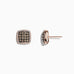 Effy 14K Rose Gold Espresso and White Diamond Stud Earrings, 0.71 TCW