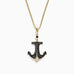 Effy Men's 14K Yellow Gold Black and White Diamond Anchor Pendant, 0.73 TCW