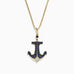 Effy Men's 14K Yellow Gold Sapphire and Diamond Anchor Pendant, 0.96 TCW