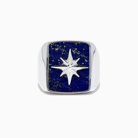 Effy Men's Sterling Silver Lapis Lazuli Star Ring, 9.00 TCW