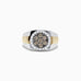 Effy Men's 14K Two-Tone Gold Espresso and White Diamond Ring, 0.97 TCW